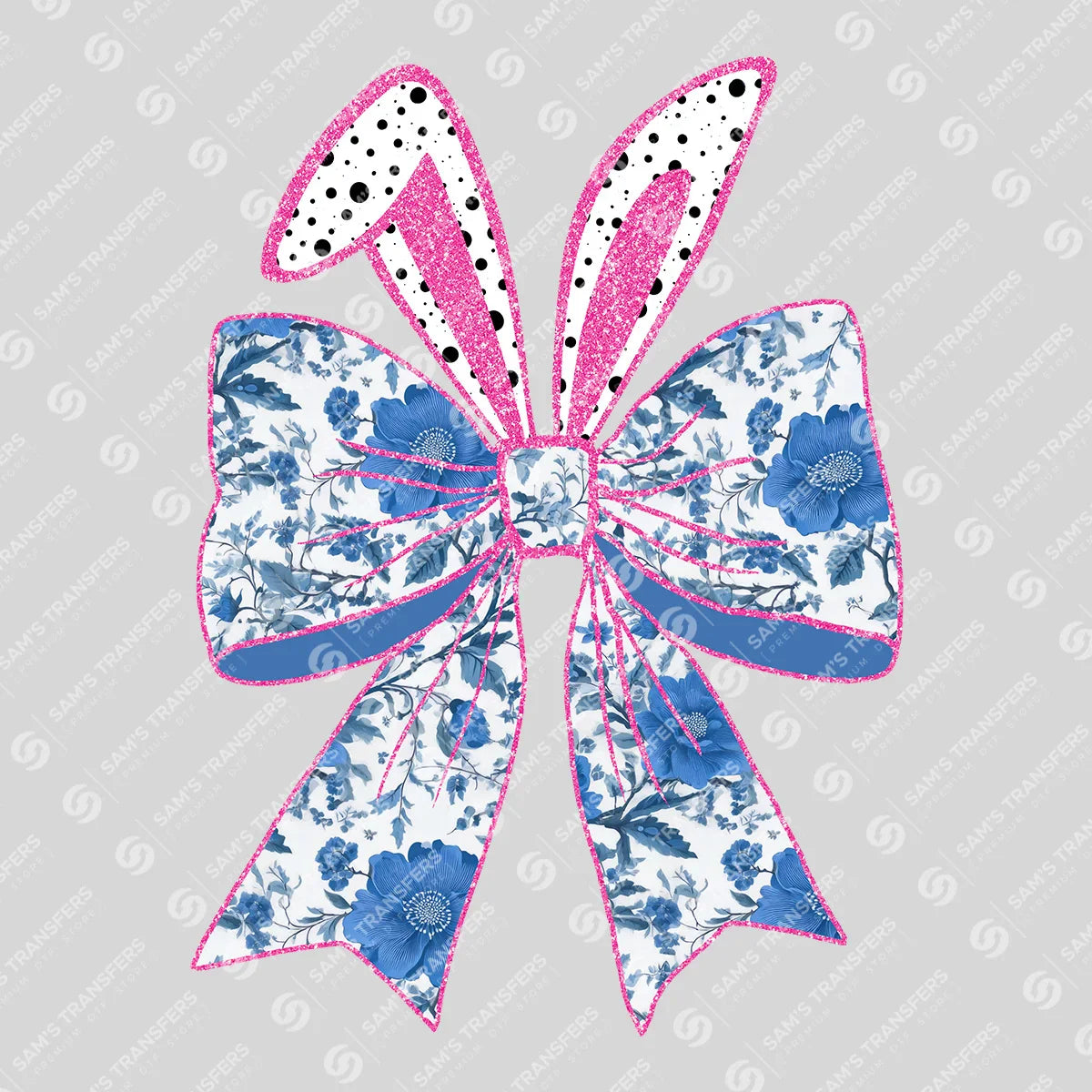 Apparel featuring a Floral Bunny Ear Bow-themed DTF transfer.