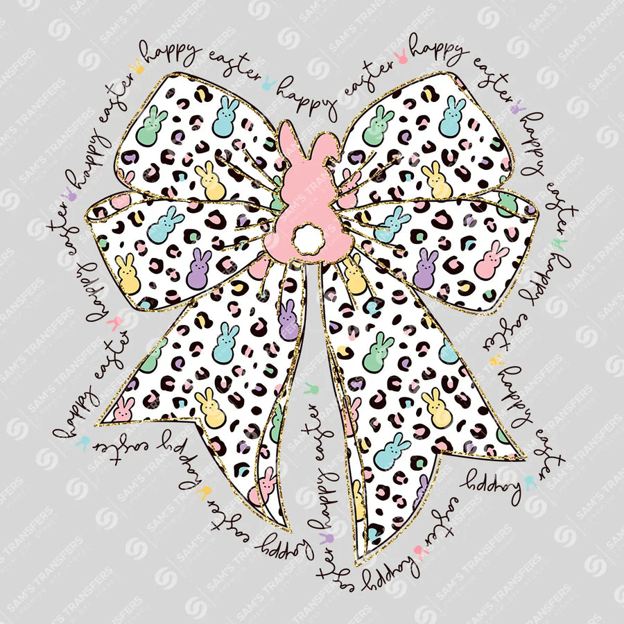 Happy Easter Peeps Bow Ready-to-Press DTF Transfer | SAT00387