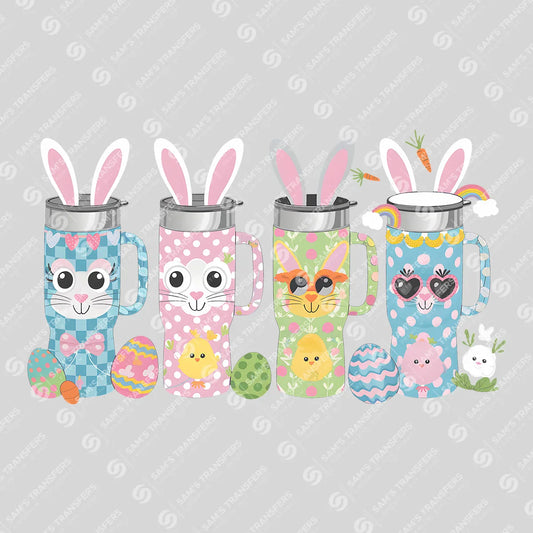 Apparel featuring a Easter Bunny Tumblers-themed DTF transfer.