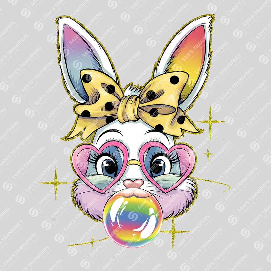 Leopard Bunny Bubblegum Ready-to-Press DTF Transfer | SAT00487