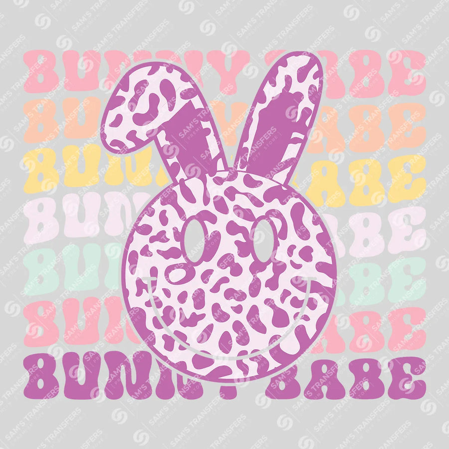 Bunny Babe Leopard Smiley Ready-to-Press DTF Transfer | SAT00496
