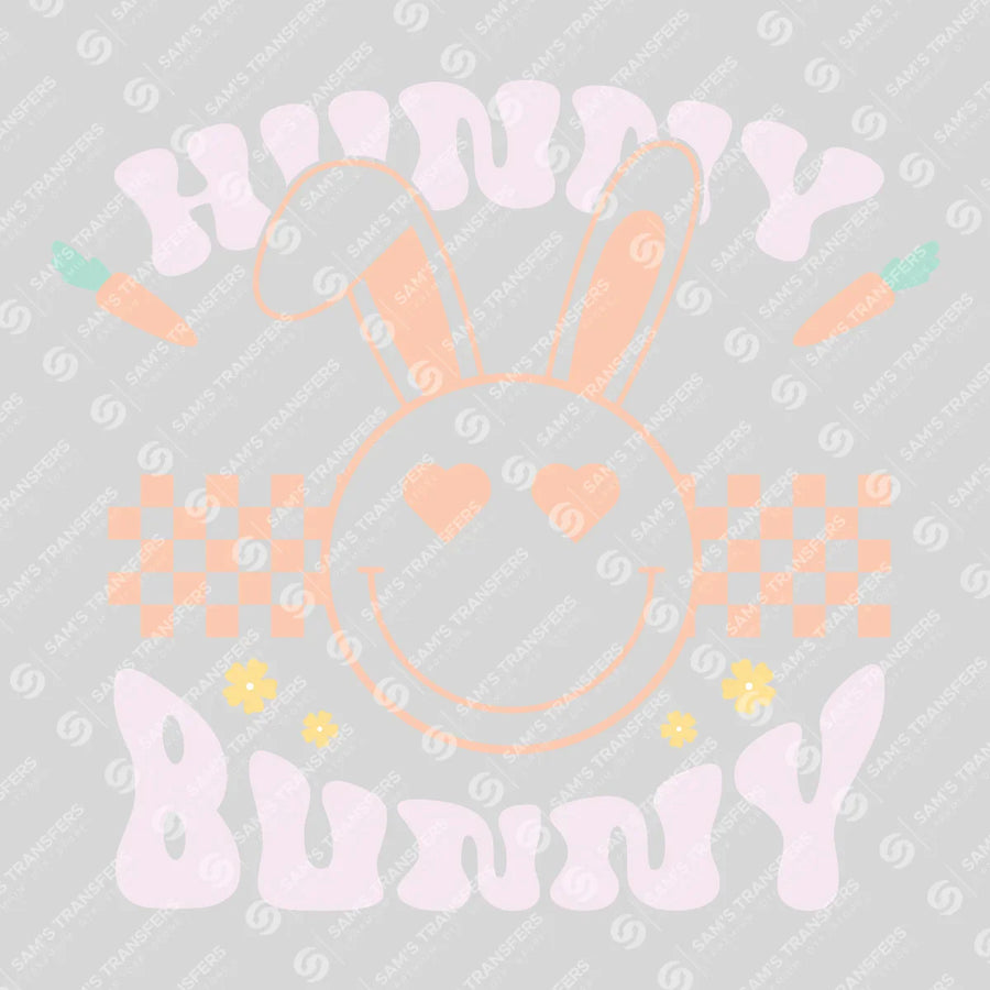 Hunny Bunny Checkered Smiley Ready-to-Press DTF Transfer | SAT00497