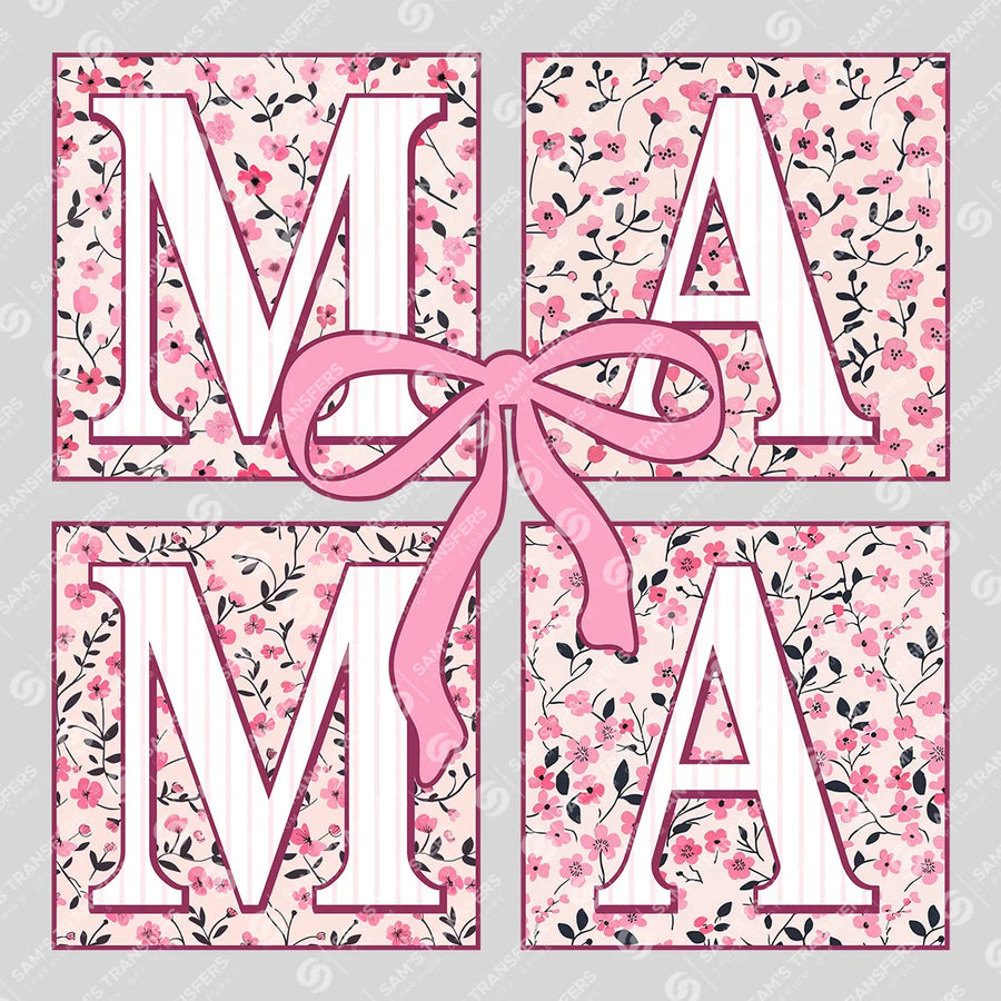 Mama Floral Bow Ready-to-Press DTF Transfer | SAT00512