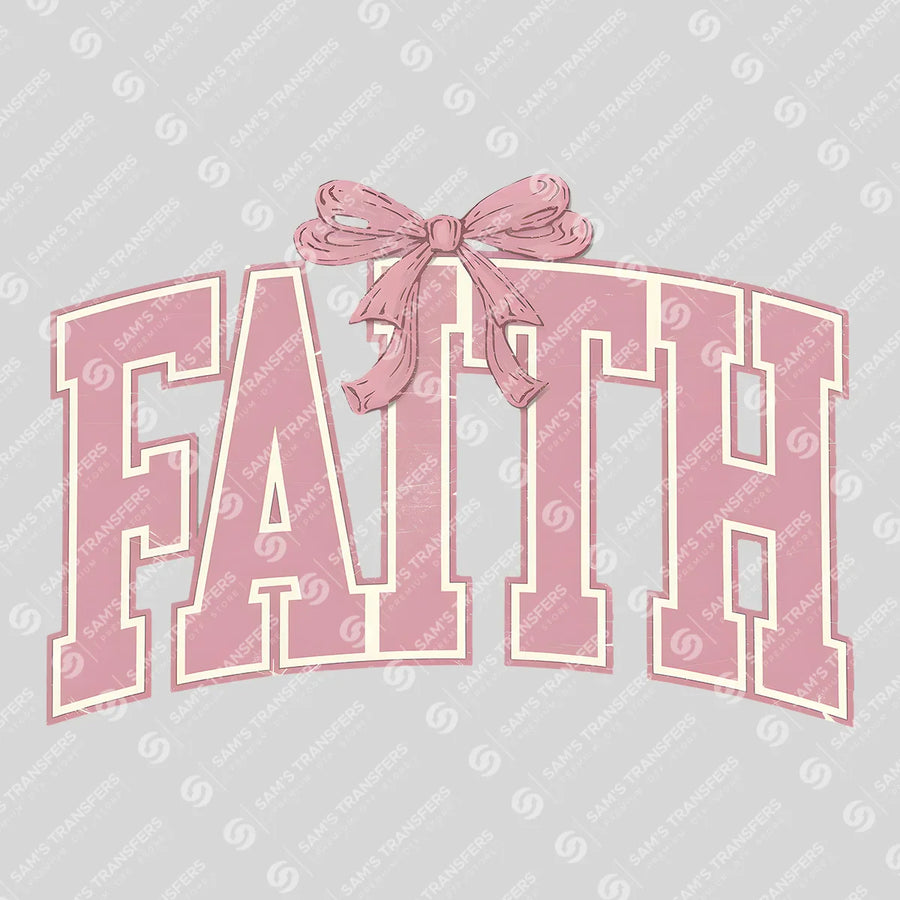 Faith Varsity Bow Ready-to-Press DTF Transfer | SAT00531