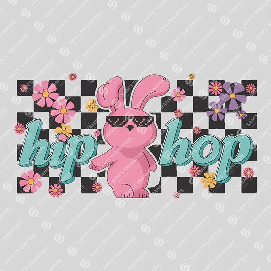 Apparel featuring a Hip Hop Bunny-themed DTF transfer.