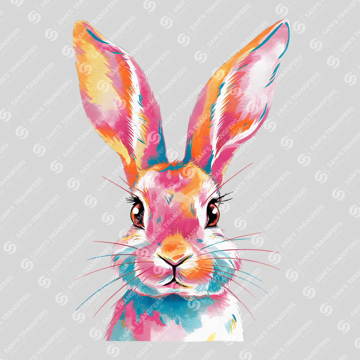 Apparel featuring a Watercolor Rabbit Portrait-themed DTF transfer.