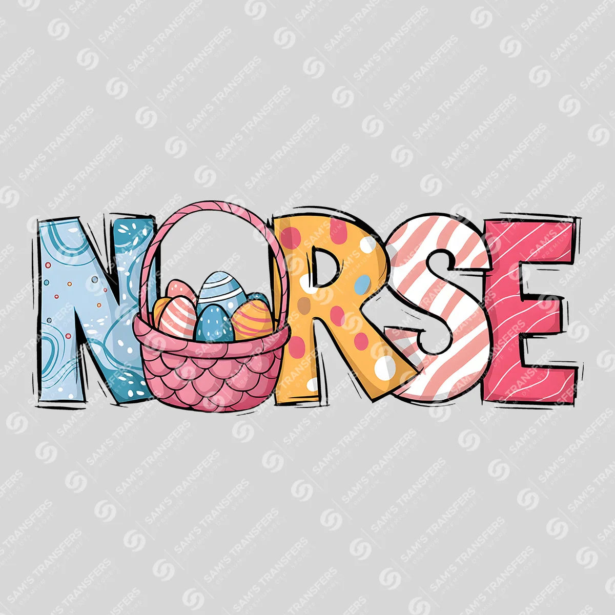 Apparel featuring a Easter Nurse-themed DTF transfer.