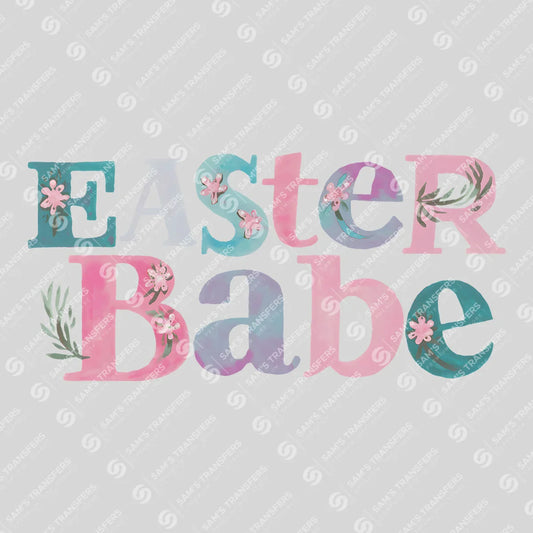Apparel featuring a Easter Babe Watercolor-themed DTF transfer.