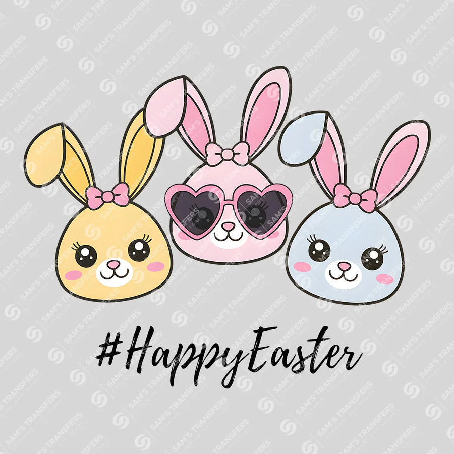 Happy Easter Bunny Faces Ready-to-Press DTF Transfer | SAT00613