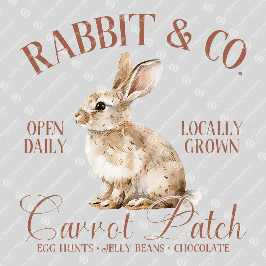 Rabbit Co Carrot Patch Ready-to-Press DTF Transfer | SAT00624