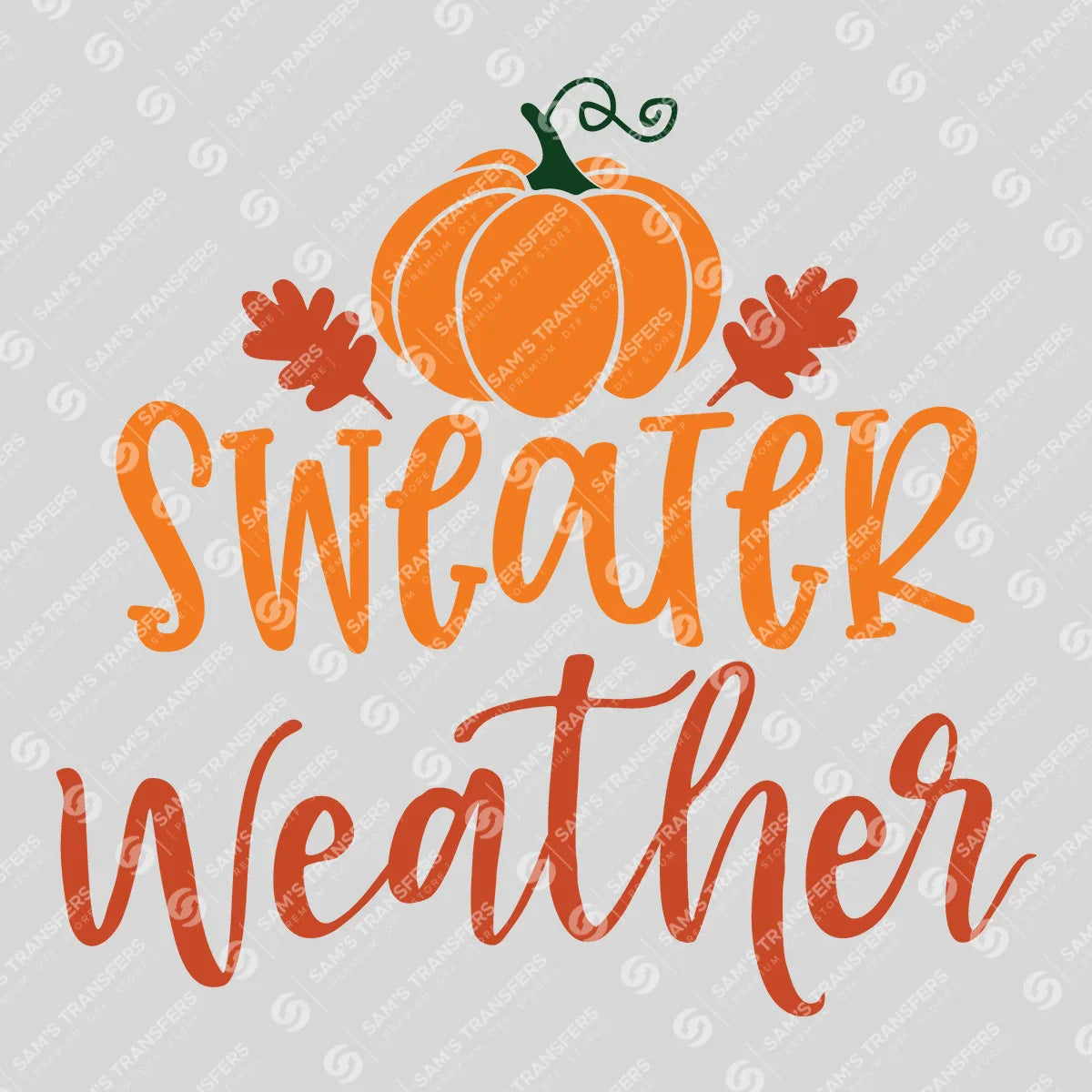 Apparel featuring a Sweater Weather-themed DTF transfer.