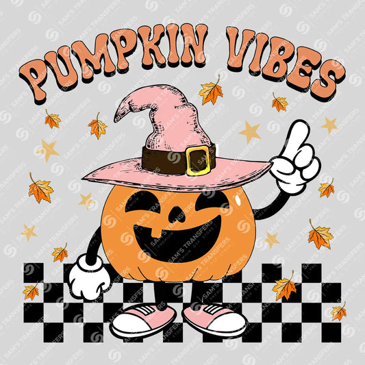 Apparel featuring a Pumpkin Vibes Witch Hat-themed DTF transfer.