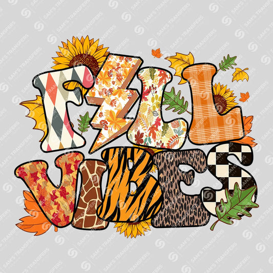 Apparel featuring a Fall Vibes Sunflower-themed DTF transfer.