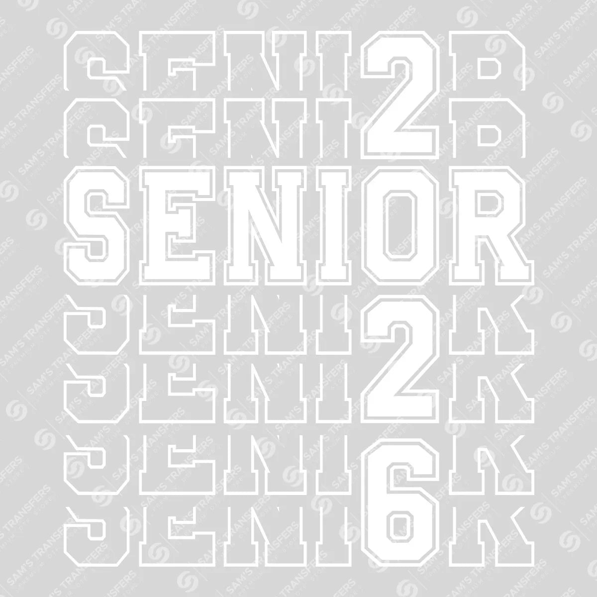 Apparel featuring a Senior 2026 Echo-themed DTF transfer.