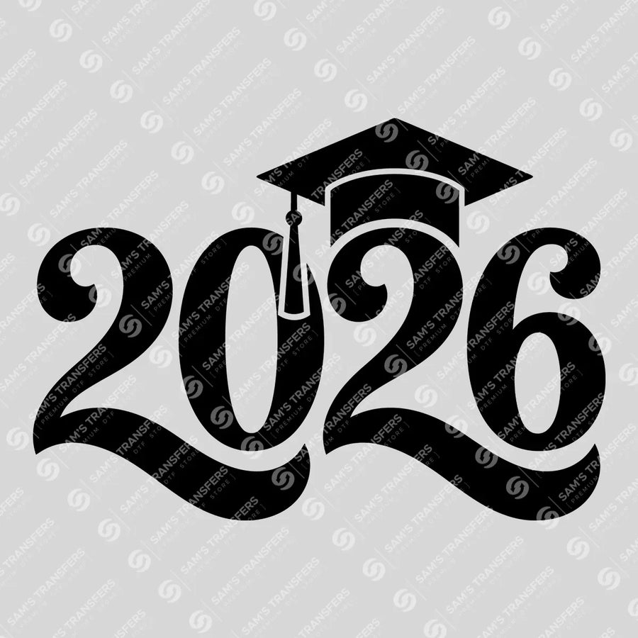 Graduation 2026 Vintage Swash Ready-to-Press DTF Transfer | SAT00845