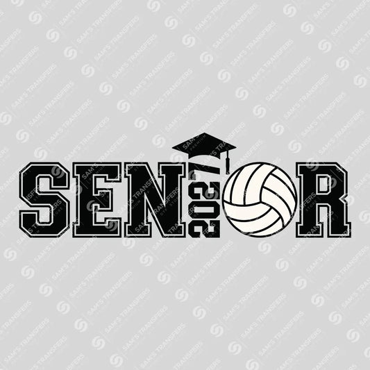 Apparel featuring a Senior 2027 Volleyball-themed DTF transfer.