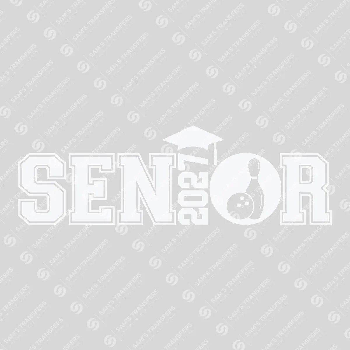 Apparel featuring a Senior 2027 Bowling White-themed DTF transfer.