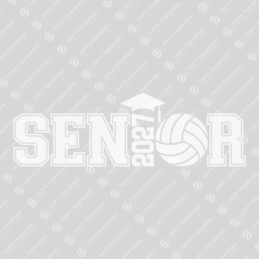 Apparel featuring a Senior 2027 Volleyball White-themed DTF transfer.