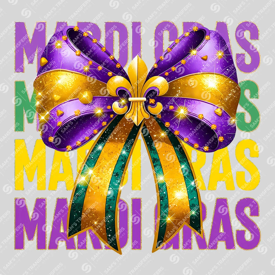 Mardi Gras Bow Echo Ready-to-Press DTF Transfer | SAT00994