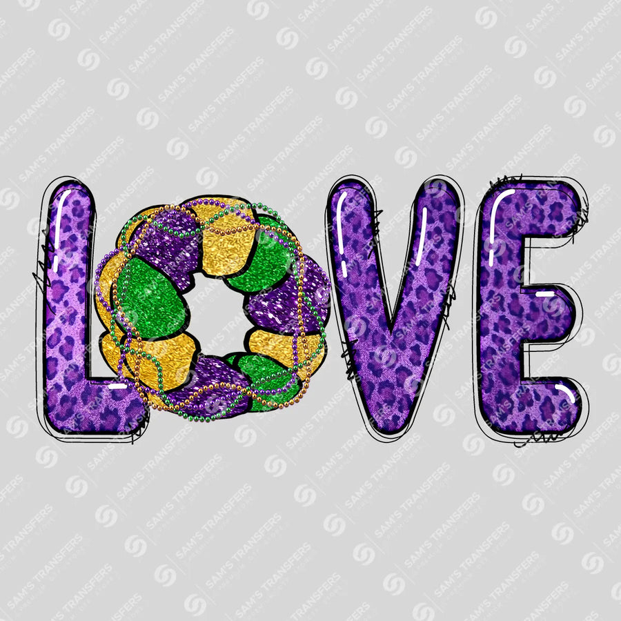 Love King Cake Leopard Ready-to-Press DTF Transfer | SAT01090