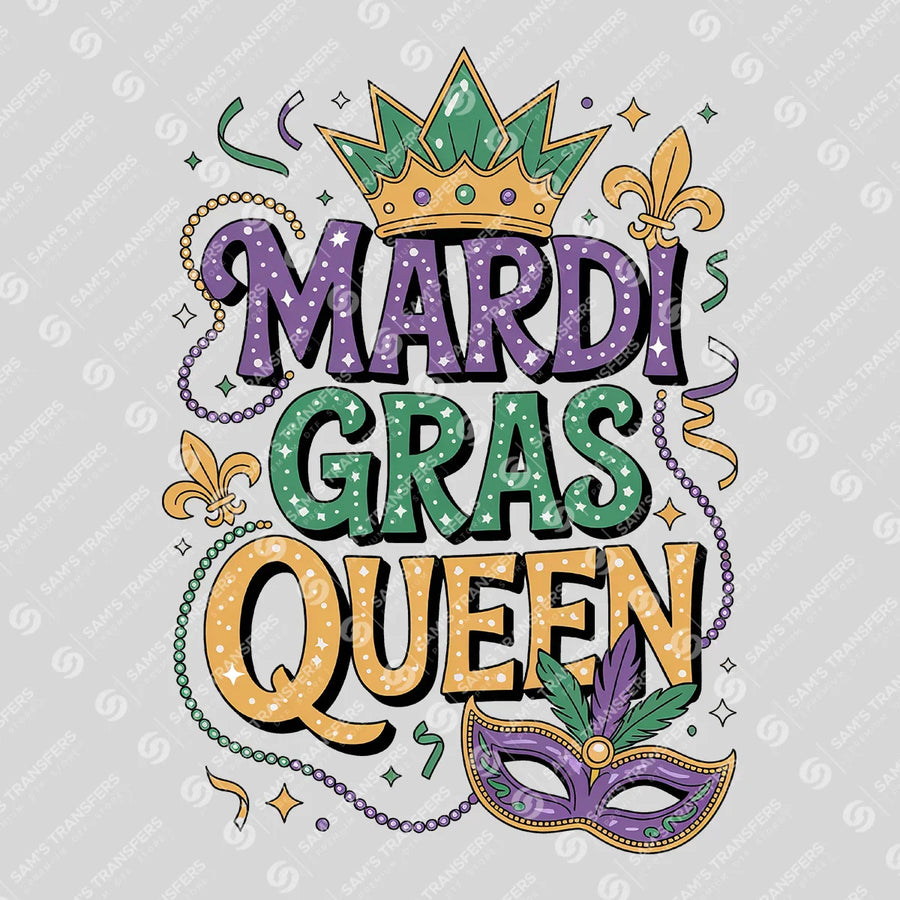 Mardi Gras Queen Crown Ready-to-Press DTF Transfer | SAT01119