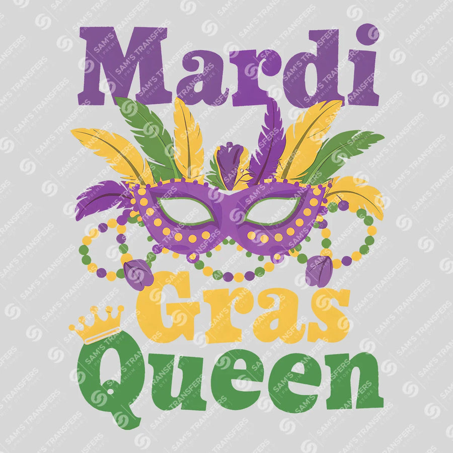 Mardi Gras Feathered Mask Ready-to-Press DTF Transfer | SAT01149