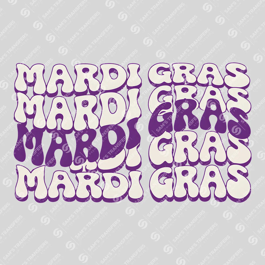 Mardi Gras Retro Stack Ready-to-Press DTF Transfer | SAT01165