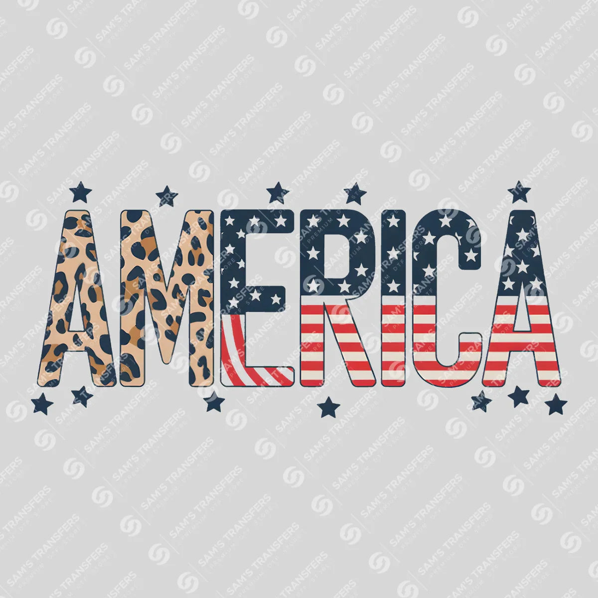 Apparel featuring a America-themed DTF transfer.