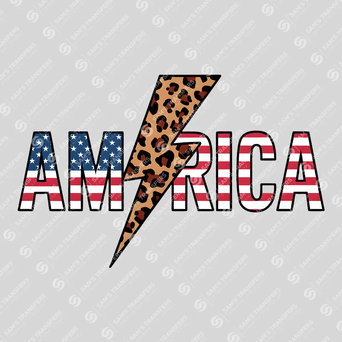Apparel featuring a America Lightning-themed DTF transfer.