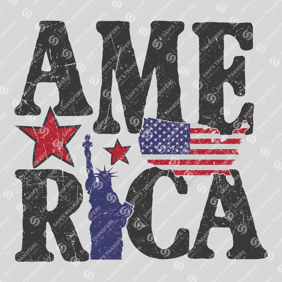 America Statue of Liberty Ready-to-Press DTF Transfer | SAT01184