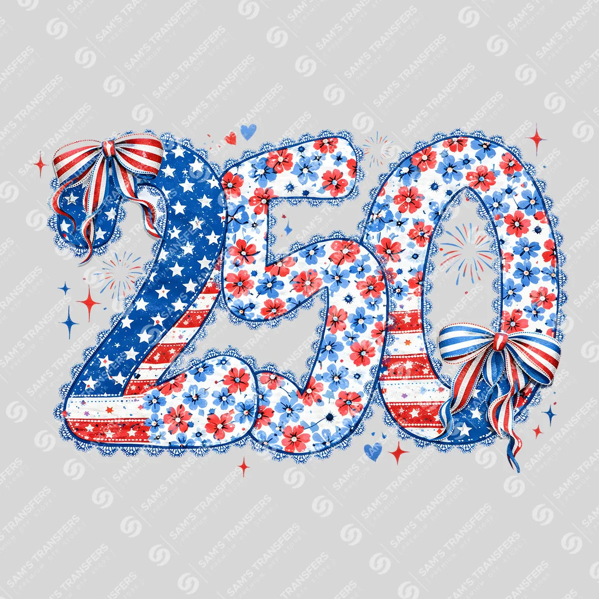 Apparel featuring a America 250-themed DTF transfer.