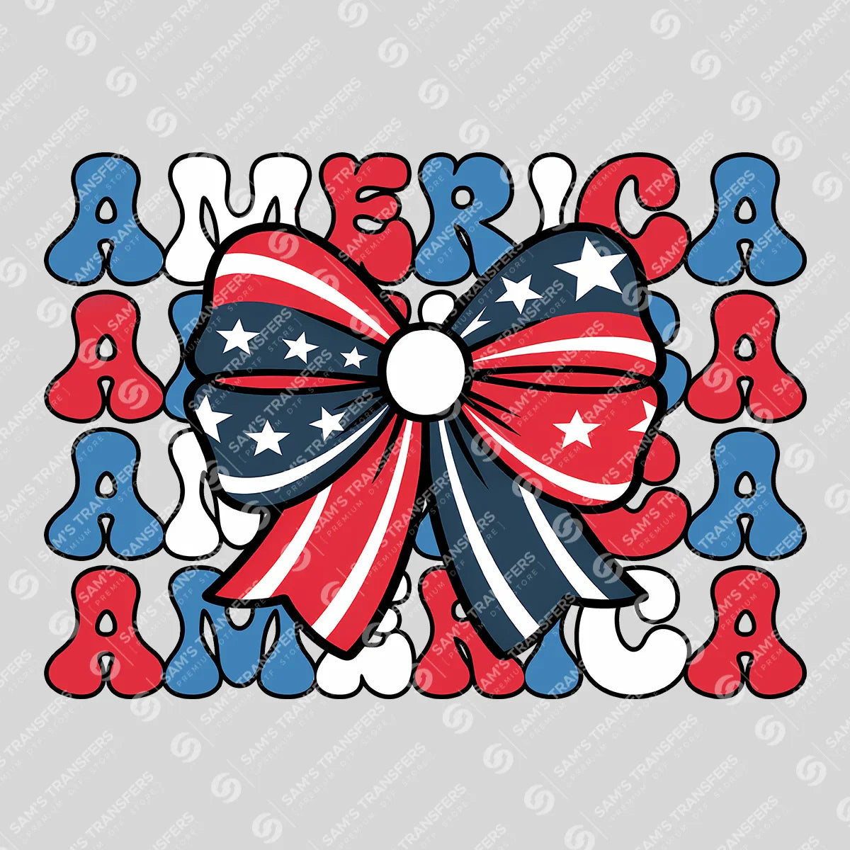 Apparel featuring a America Bow-themed DTF transfer.