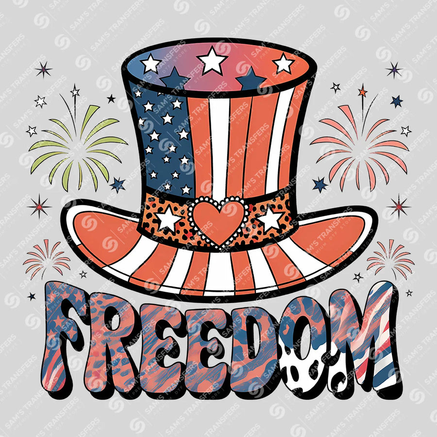 Freedom Top Hat Ready-to-Press DTF Transfer | SAT01220