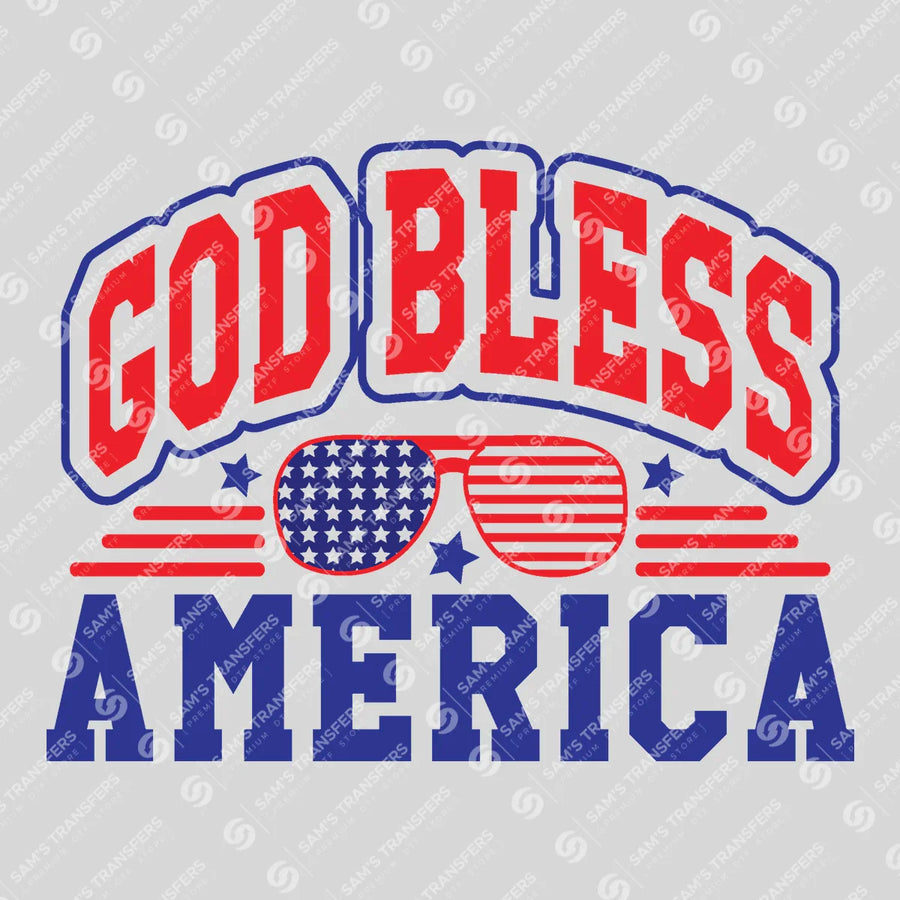 God Bless America Varsity Ready-to-Press DTF Transfer | SAT01281