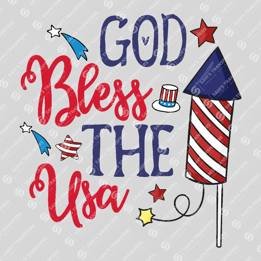 God Bless the USA Ready-to-Press DTF Transfer | SAT01282