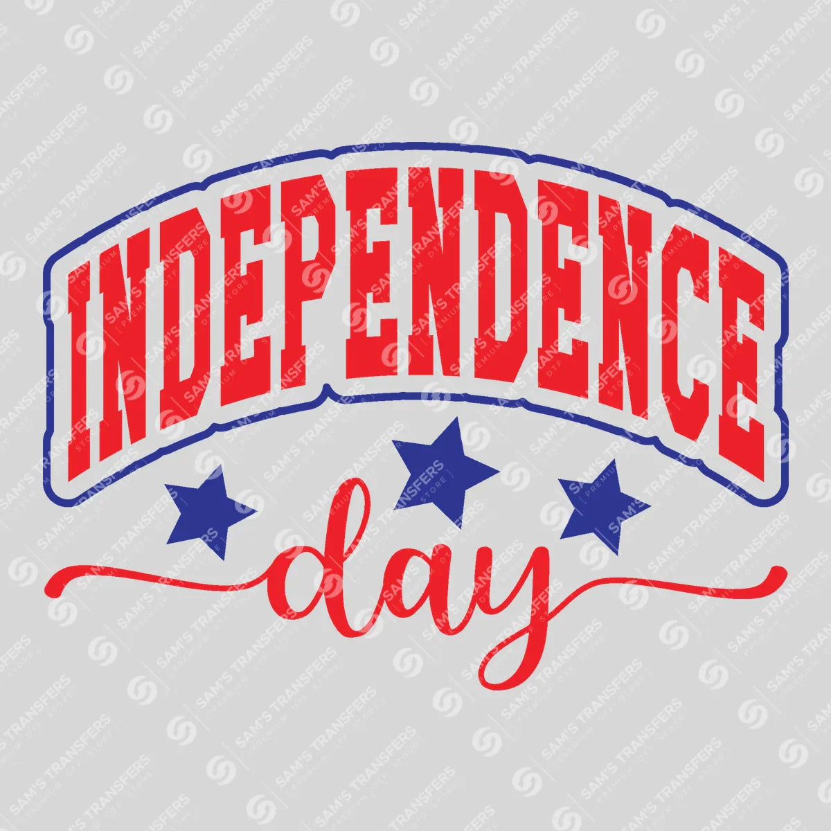 Apparel featuring a Independence Day-themed DTF transfer.