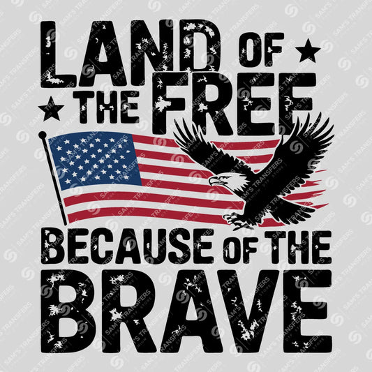 Apparel featuring a Land of the Free Eagle-themed DTF transfer.