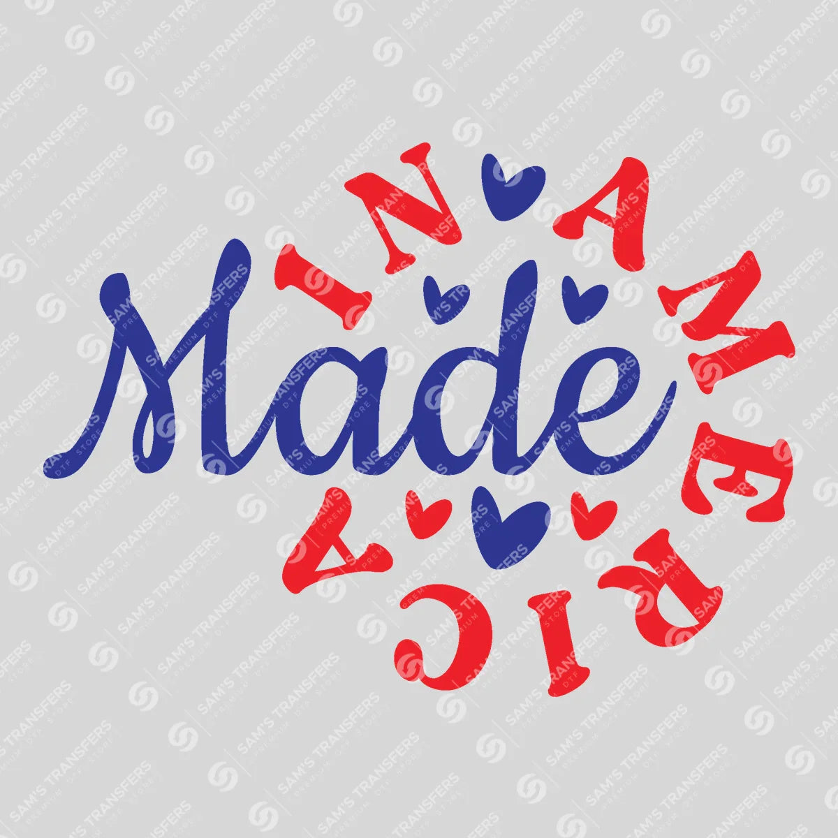Apparel featuring a Made in America Circle-themed DTF transfer.