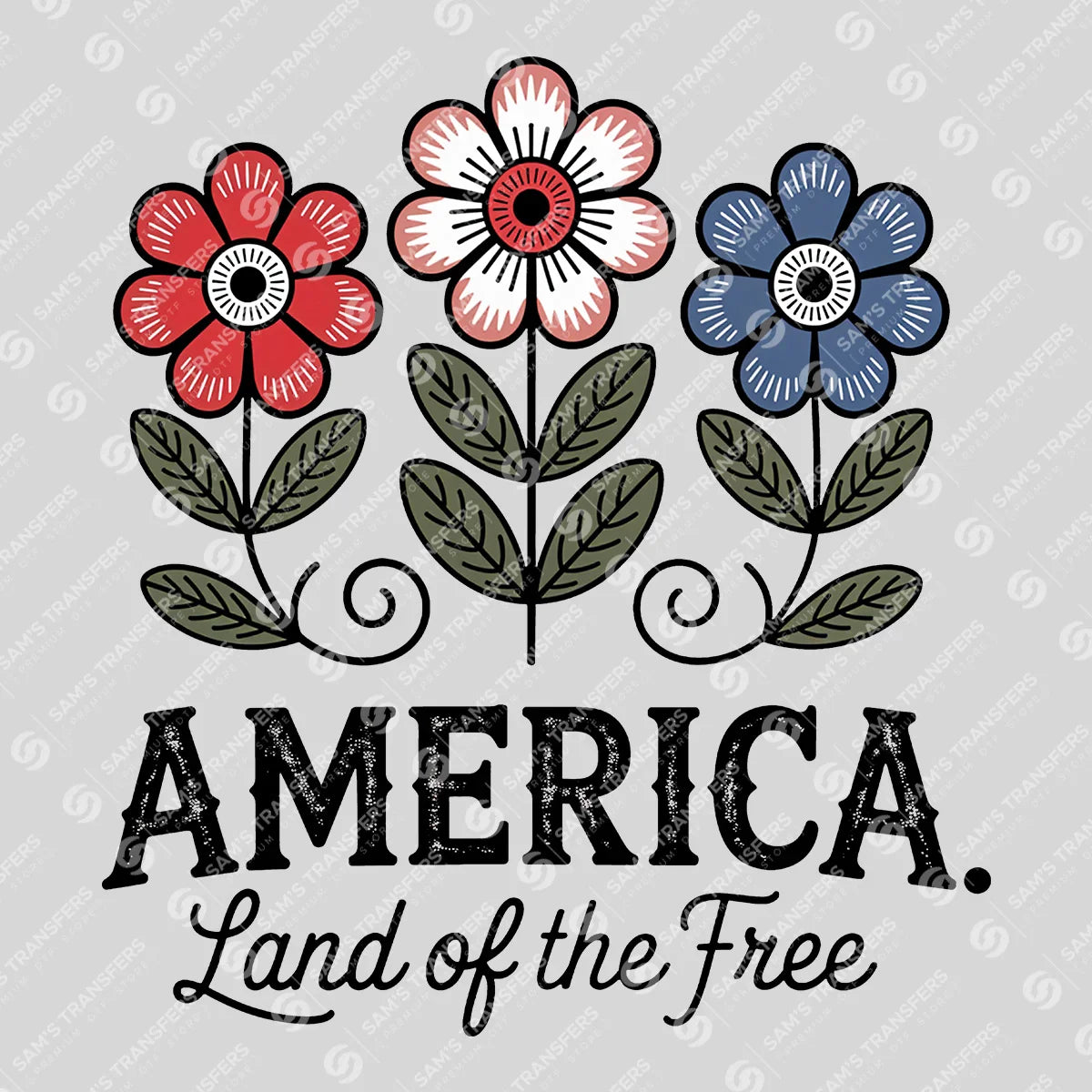 Apparel featuring a America Land of the Free-themed DTF transfer.