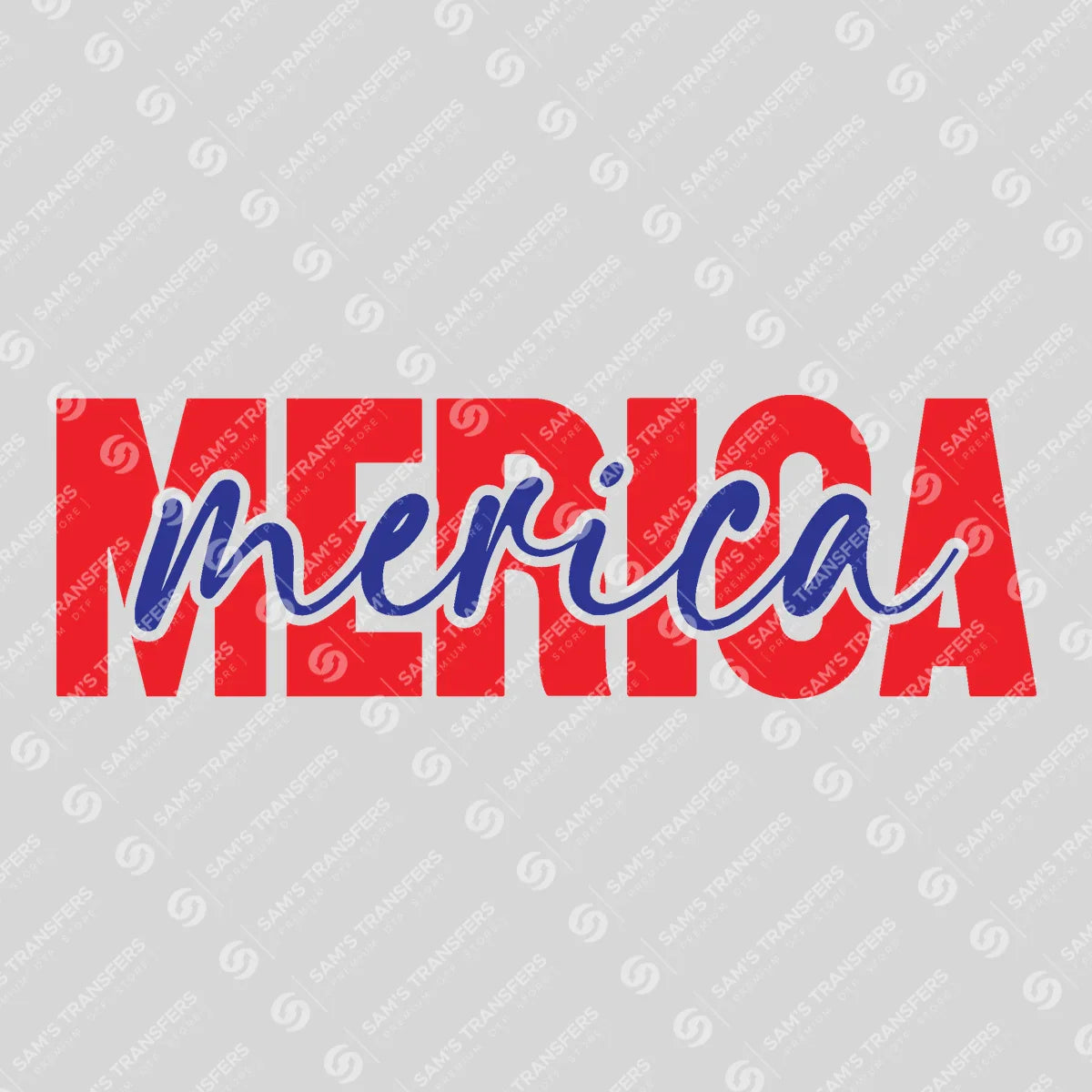 Apparel featuring a Merica-themed DTF transfer.