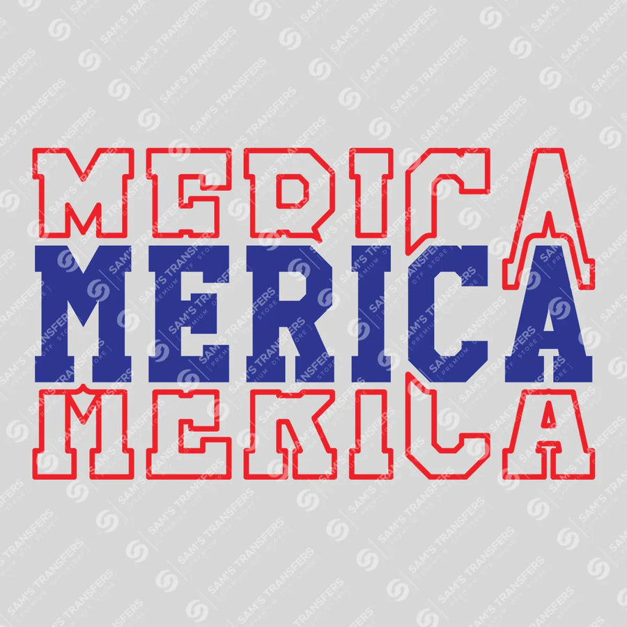 Merica Stacked Ready-to-Press DTF Transfer | SAT01338