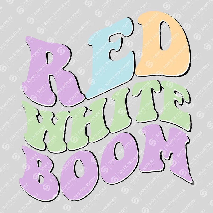 Red White Boom Ready-to-Press DTF Transfer | SAT01361