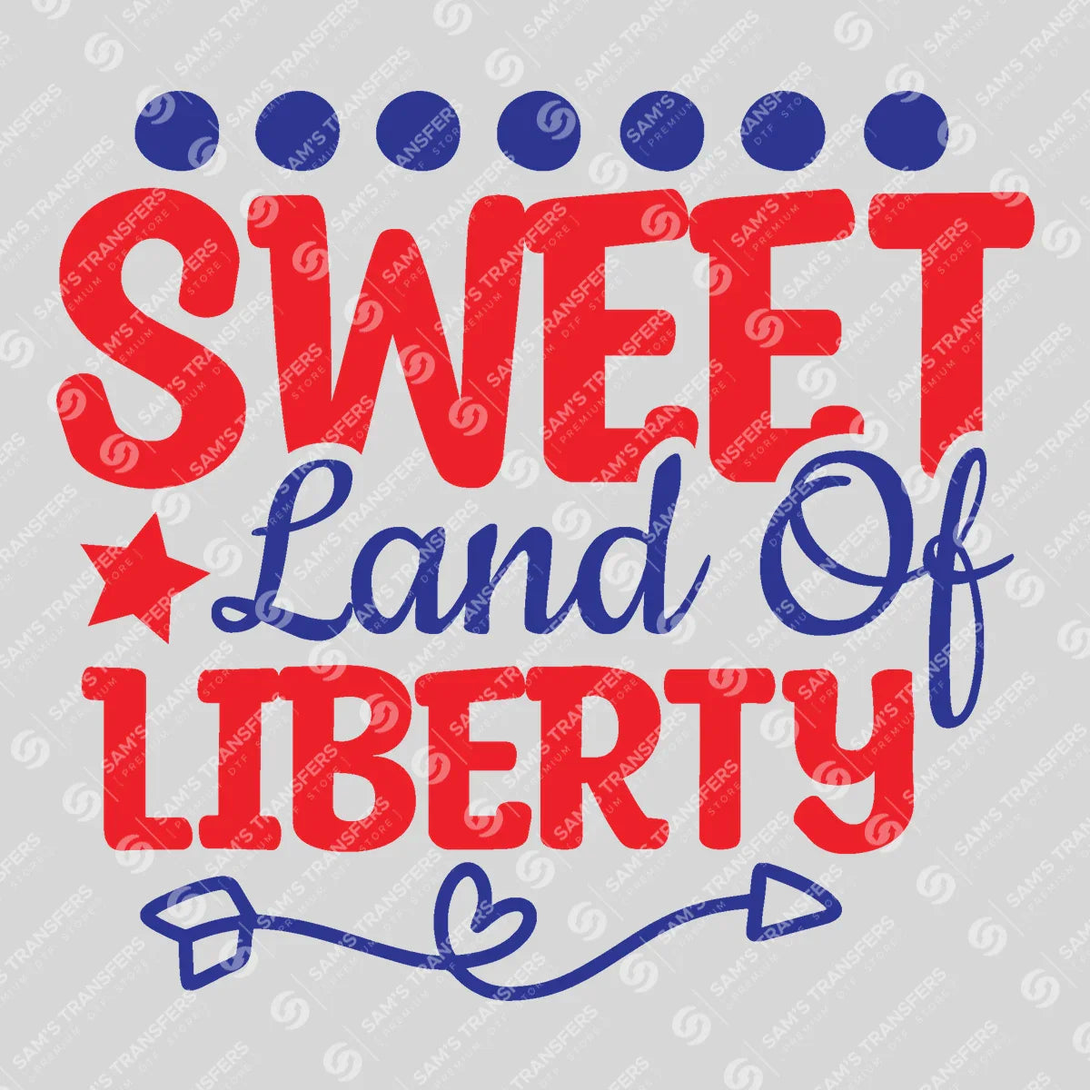 Apparel featuring a Sweet Land of Liberty-themed DTF transfer.