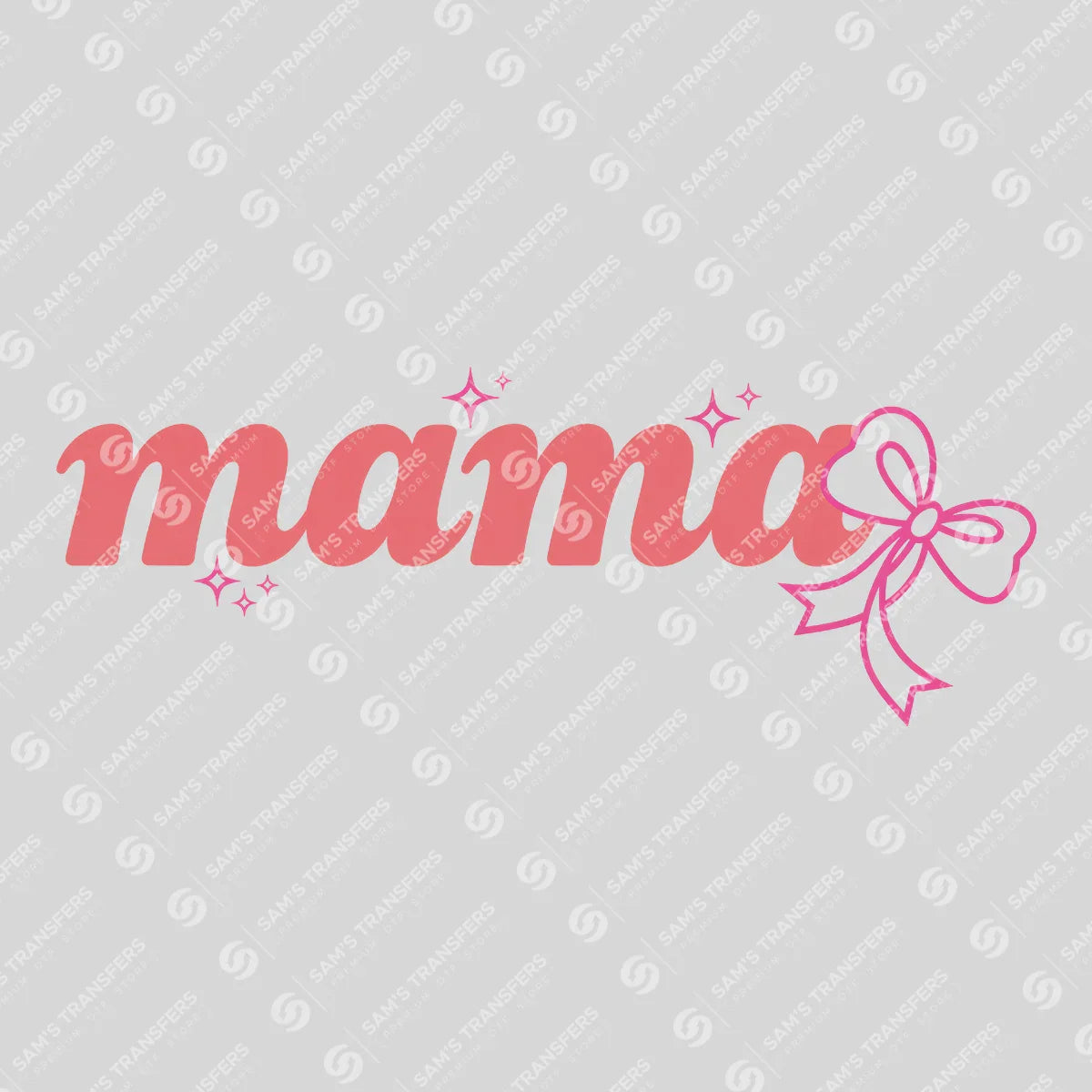 Apparel featuring a Mama Bow-themed DTF transfer.
