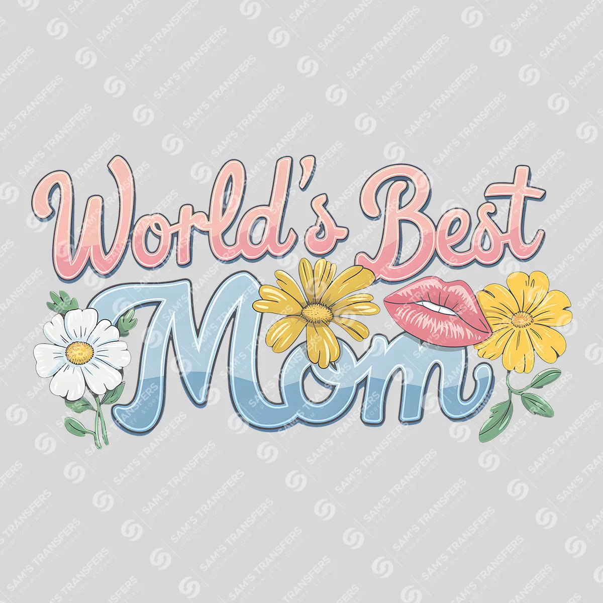 Apparel featuring a World's Best Mom-themed DTF transfer.