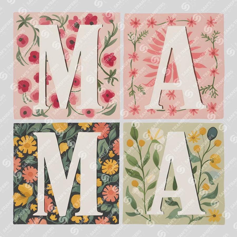 Mama Floral Tiles Ready-to-Press DTF Transfer | SAT01477