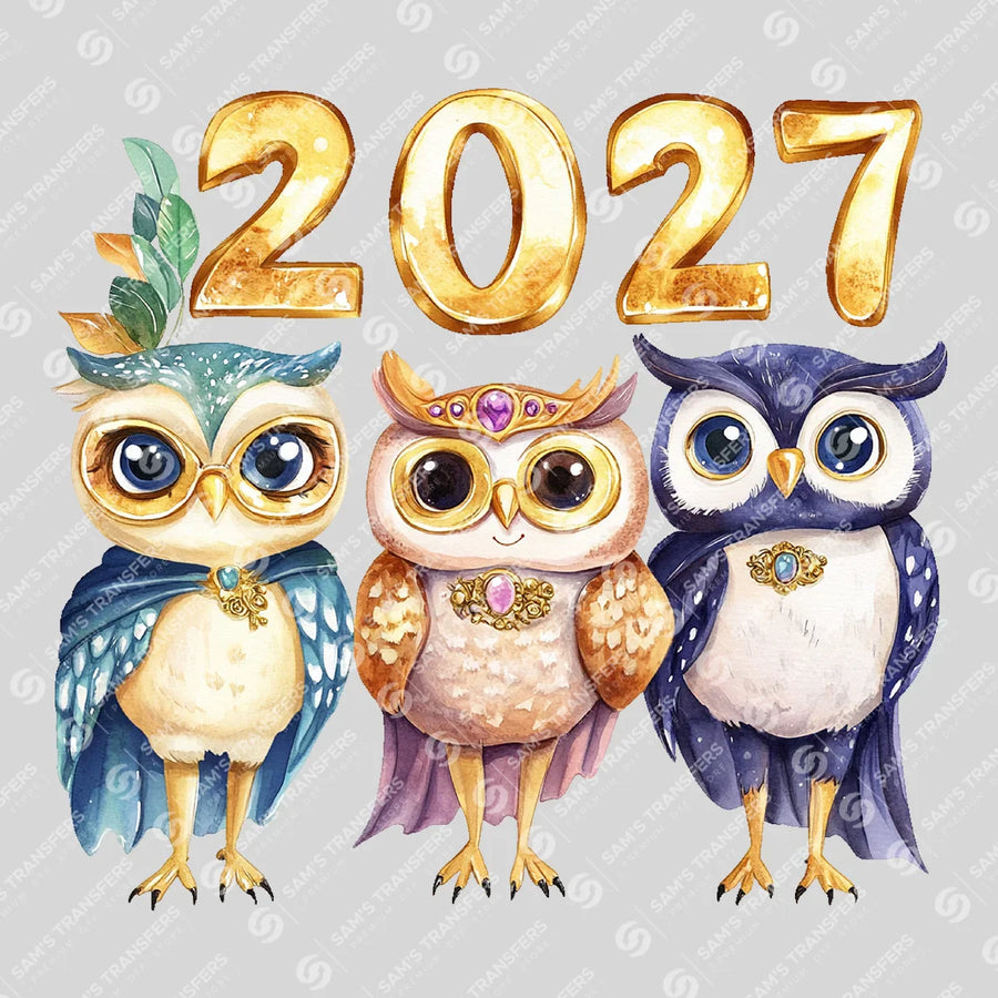 Happy 2027 Owls Ready-to-Press DTF Transfer | SAT01489