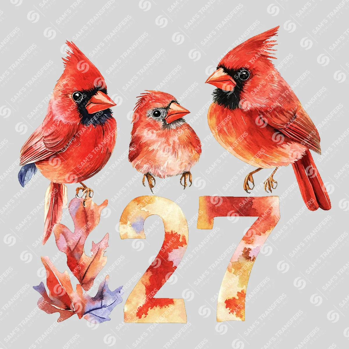 Apparel featuring a Happy 2027 Cardinals-themed DTF transfer.