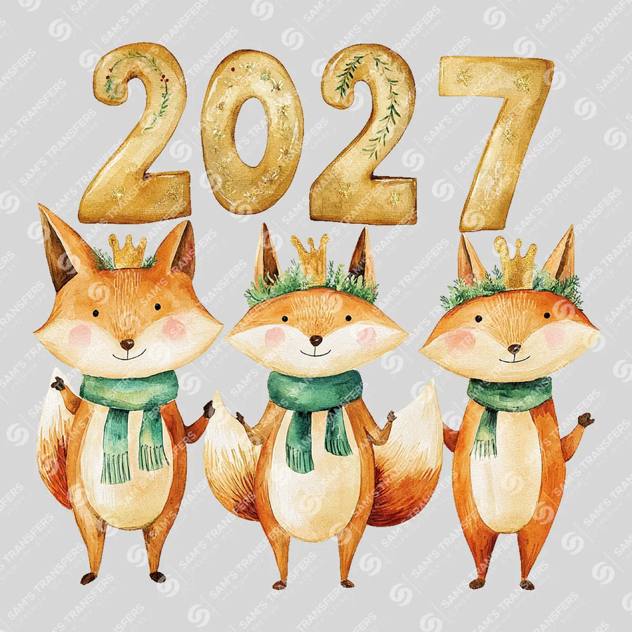 Happy 2027 Foxes Crowns Ready-to-Press DTF Transfer | SAT01504