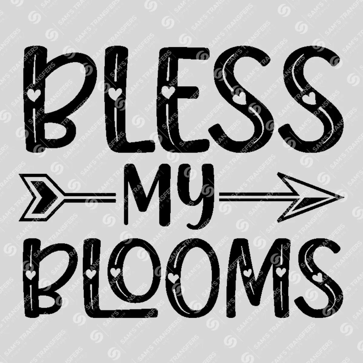 Apparel featuring a Bless My Blooms Arrow-themed DTF transfer.